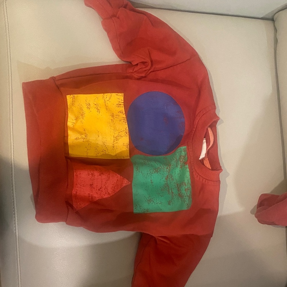 Bobo Choses Red Sweater with Colorful Shapes